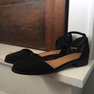 ASOS ankle strap black flats, like new